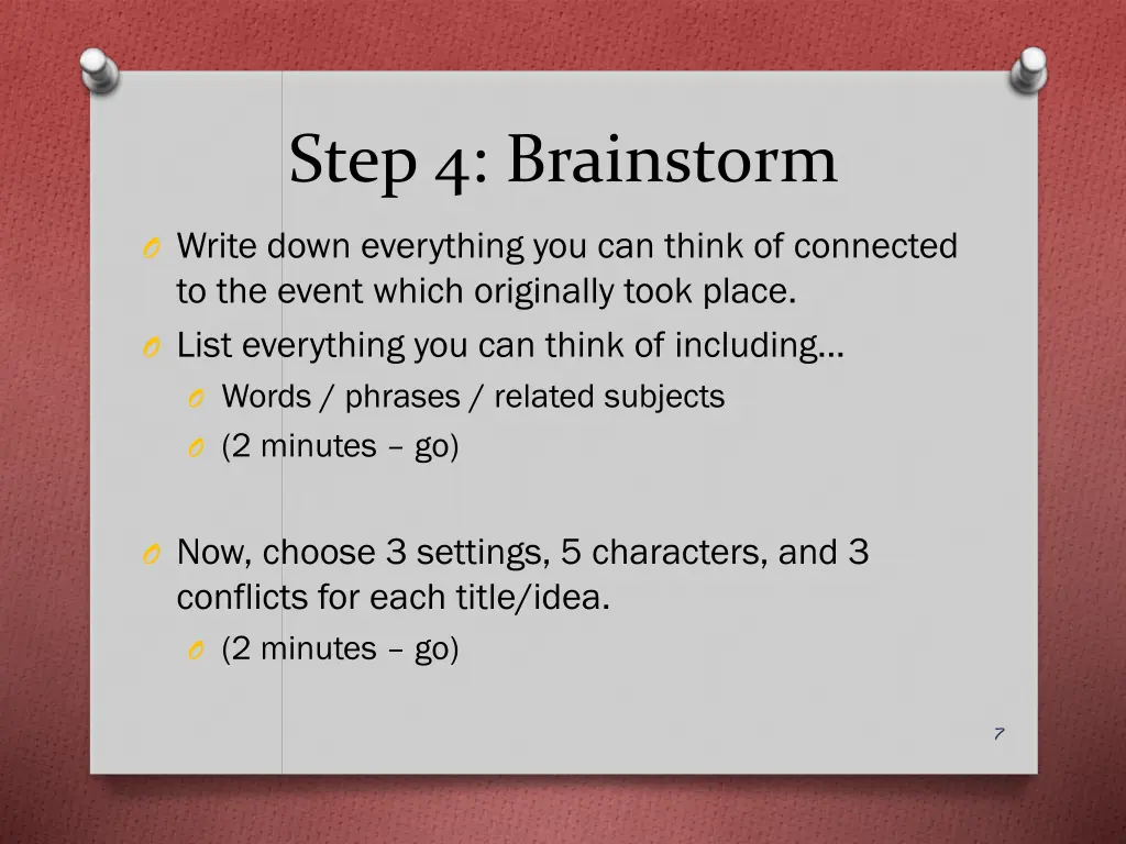 step 4 brainstorm