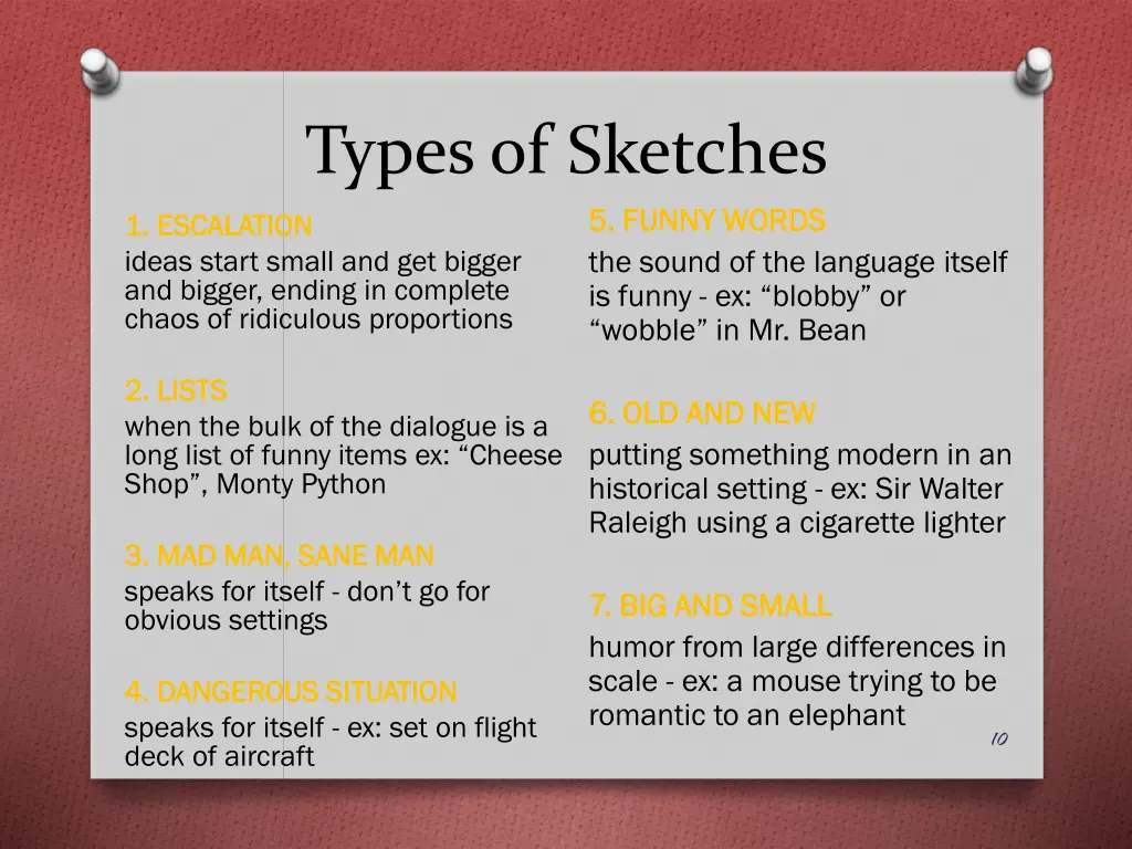 types of sketches