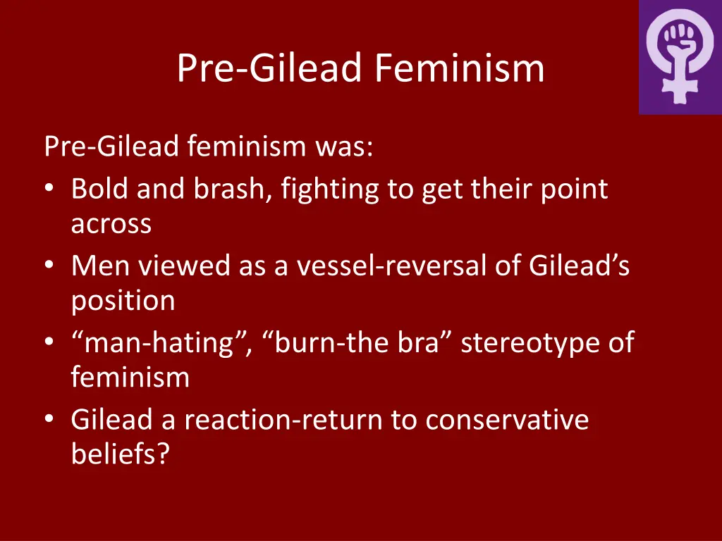 pre gilead feminism