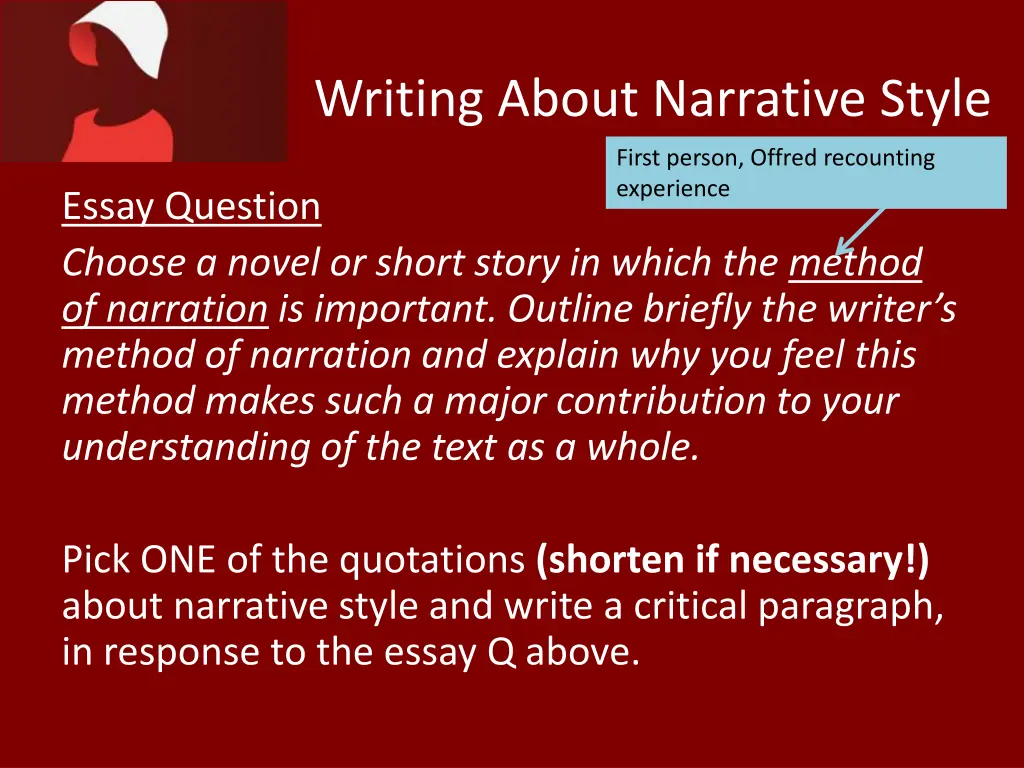 writing about narrative style