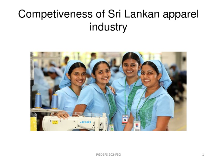 competiveness of sri lankan apparel industry