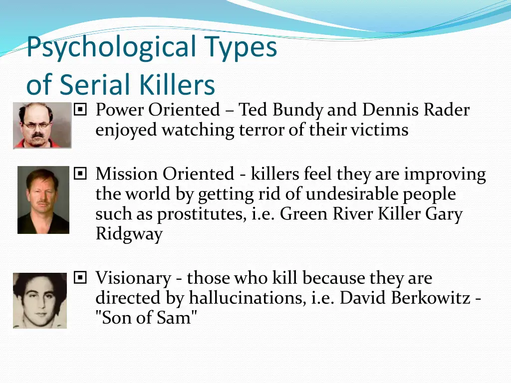 psychological types of serial killers power