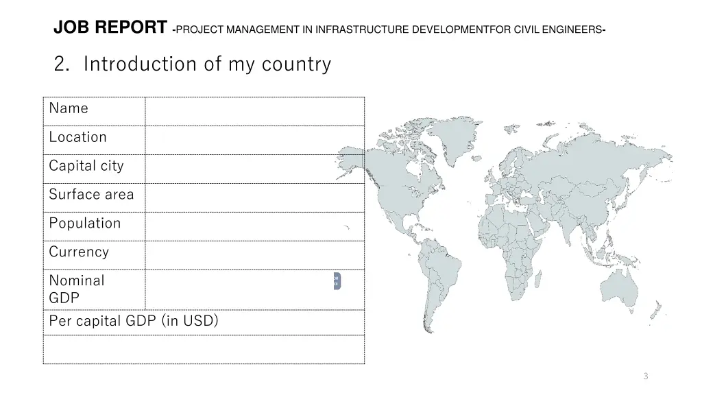 job report project management in infrastructure 1