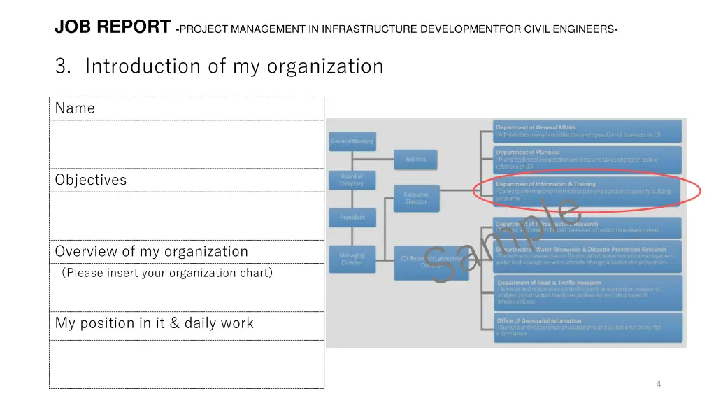 job report project management in infrastructure 2