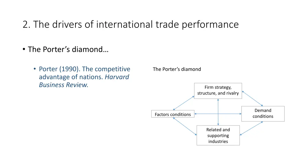 2 the drivers of international trade performance