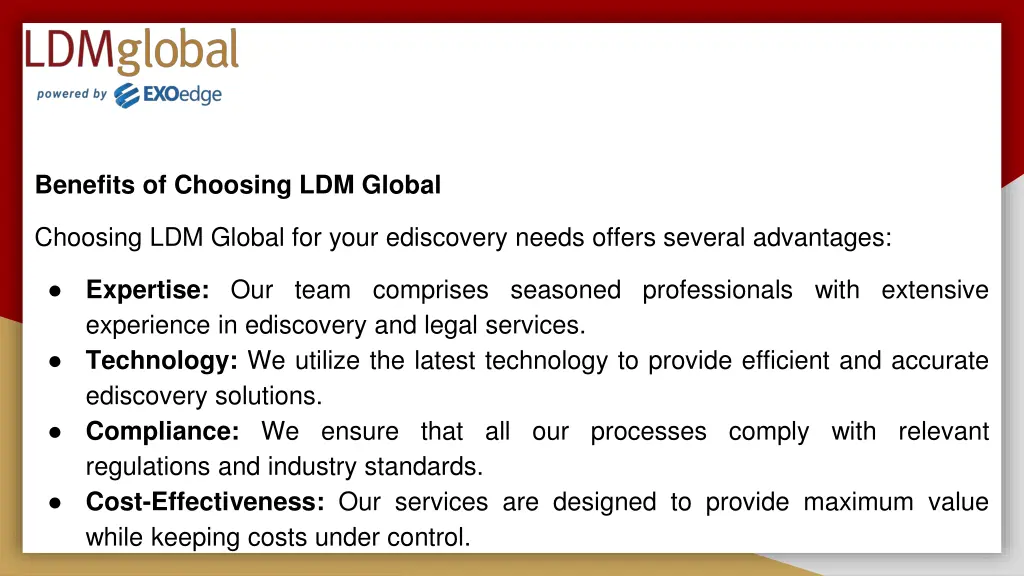 benefits of choosing ldm global