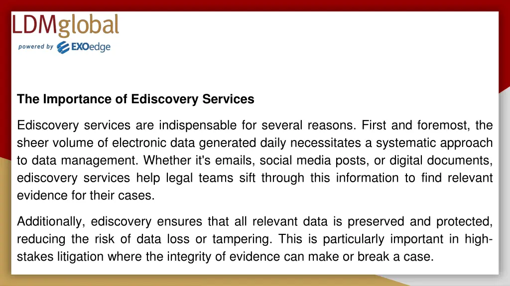 the importance of ediscovery services