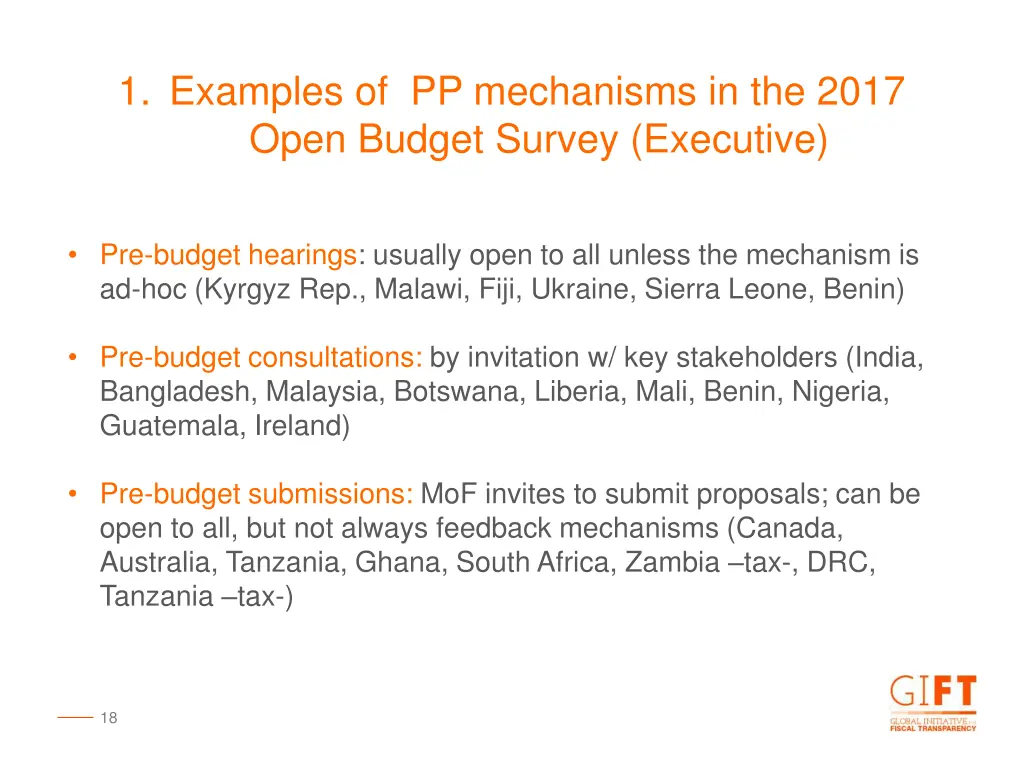 1 examples of pp mechanisms in the 2017 open