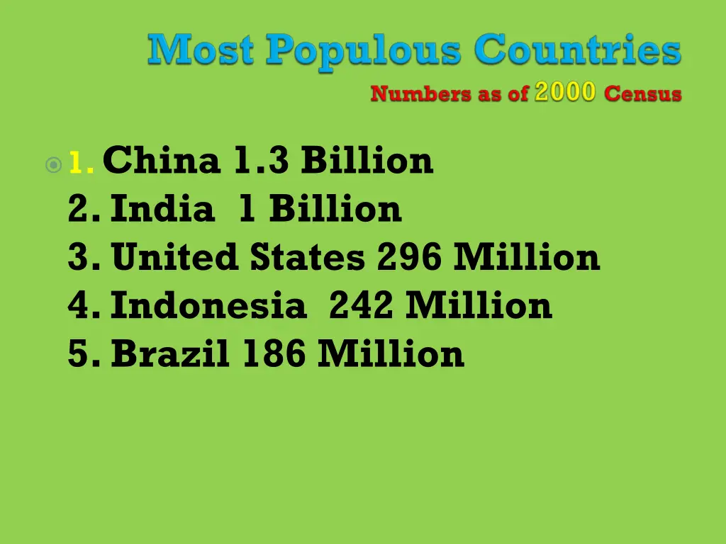 1 china 1 3 billion 2 india 1 billion 3 united