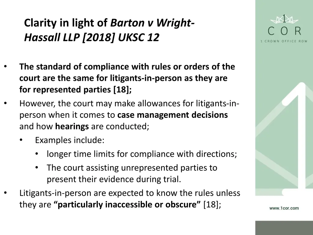 clarity in light of barton v wright hassall