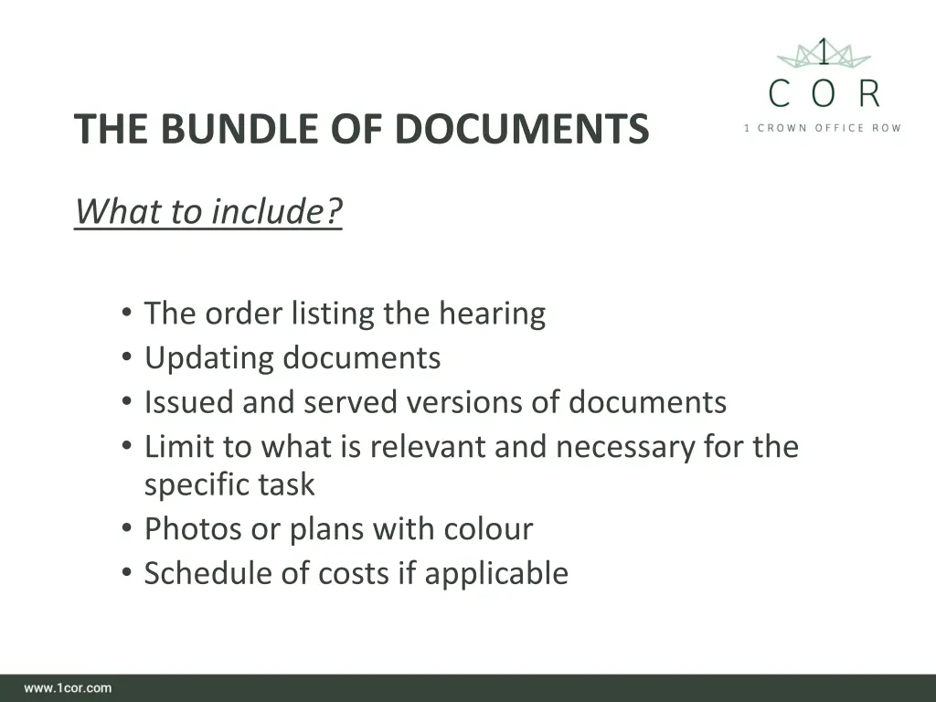 the bundle of documents