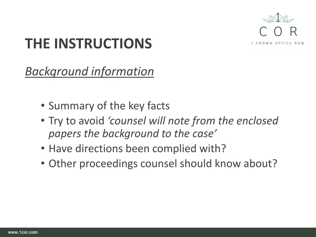 the instructions 1