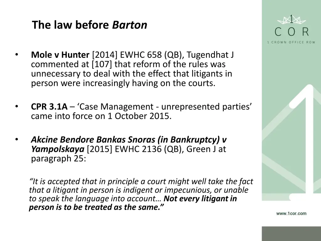 the law before barton