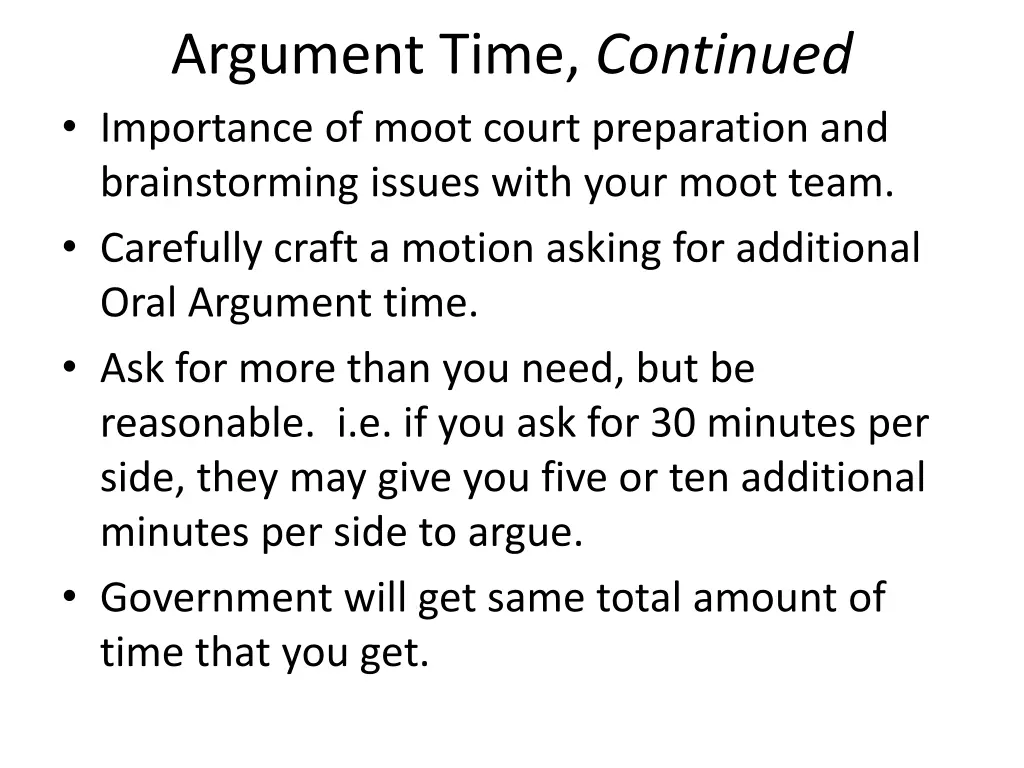 argument time continued importance of moot court