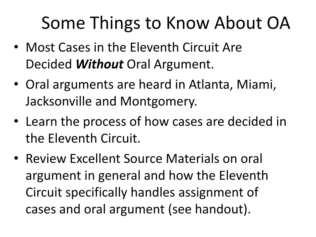 some things to know about oa most cases