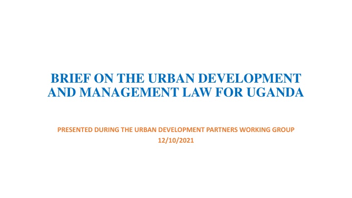 brief on the urban development and management