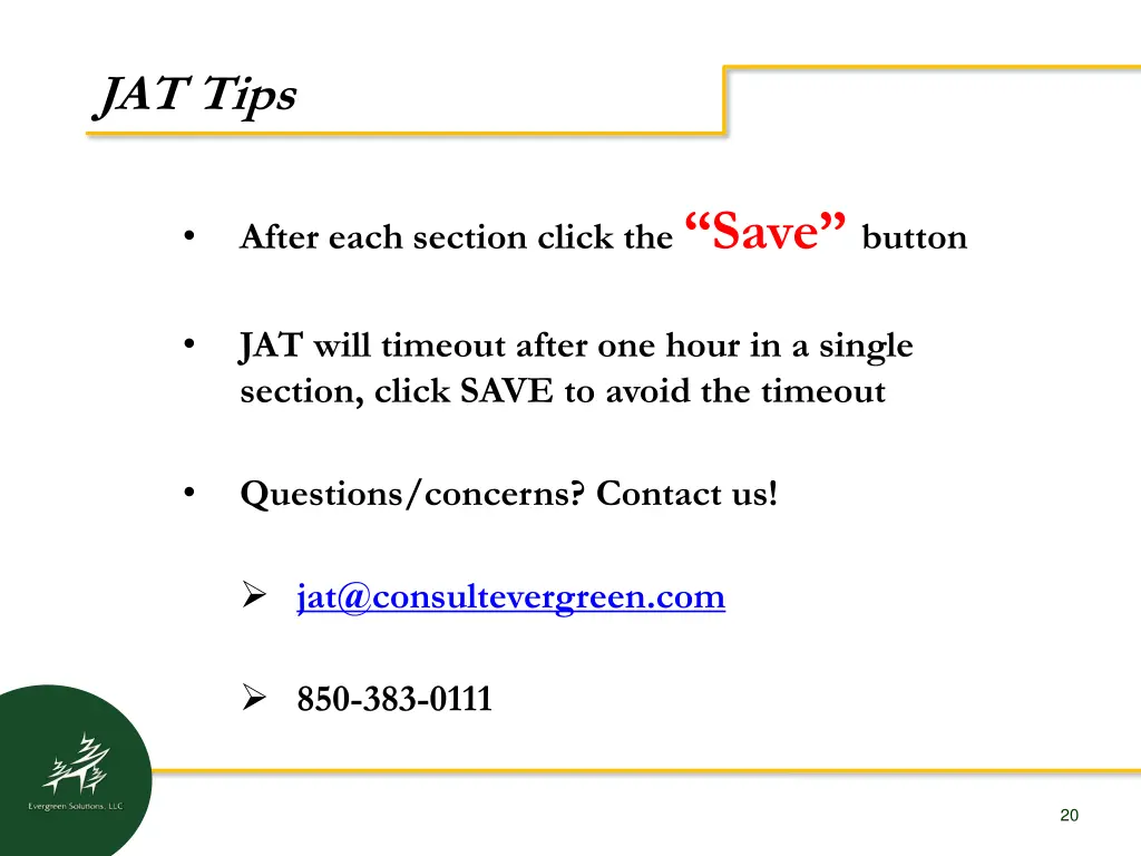 jat tips