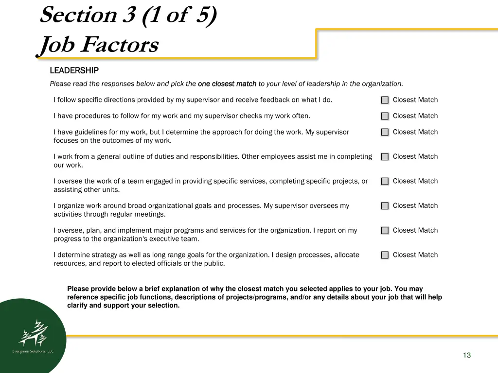 section 3 1 of 5 job factors leadership leadership