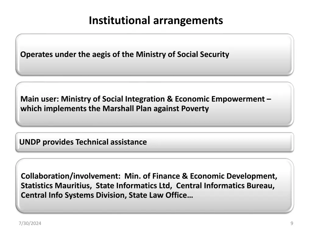 institutional arrangements