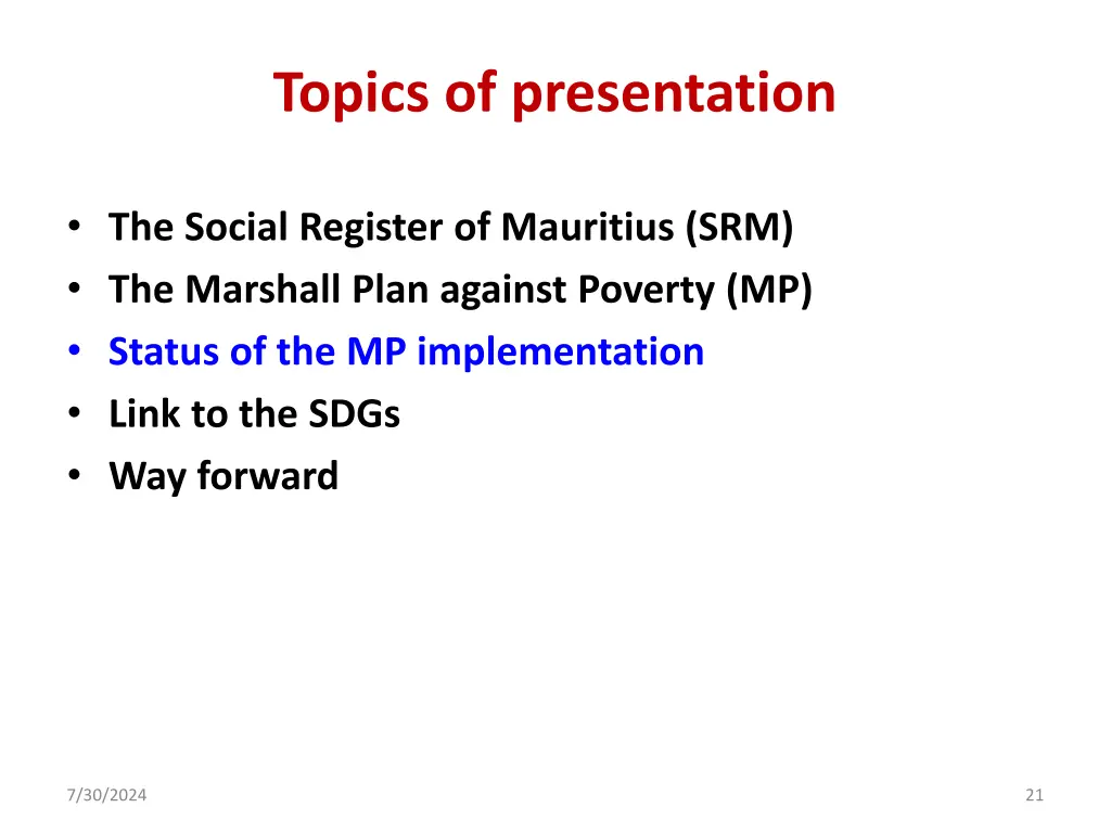 topics of presentation 2