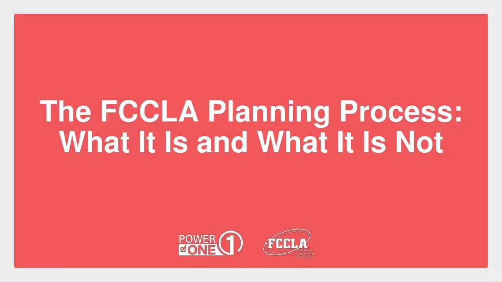 the fccla planning process what it is and what