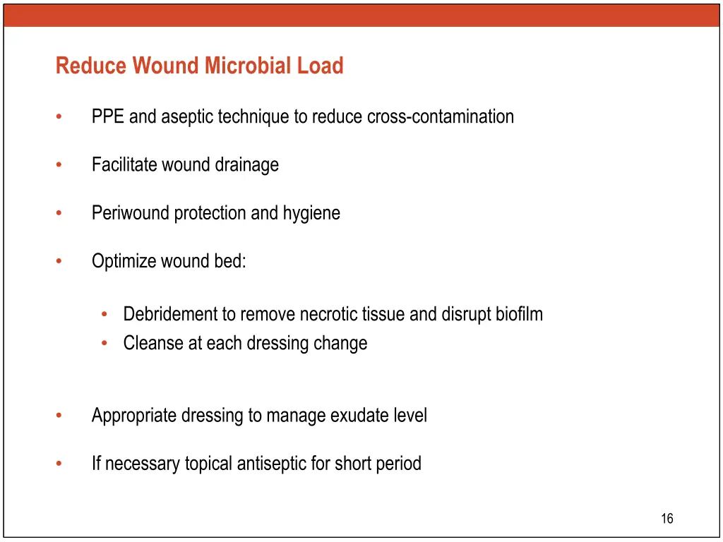 reduce wound microbial load