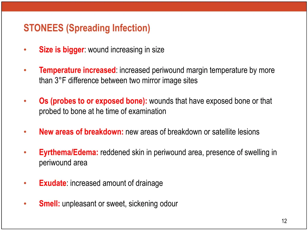 stonees spreading infection