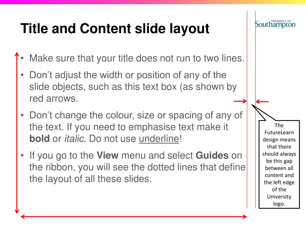 title and content slide layout