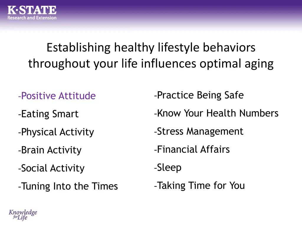 establishing healthy lifestyle behaviors