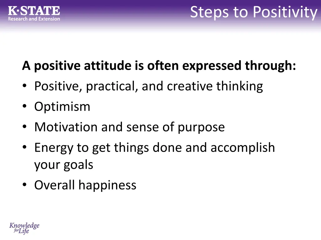 steps to positivity