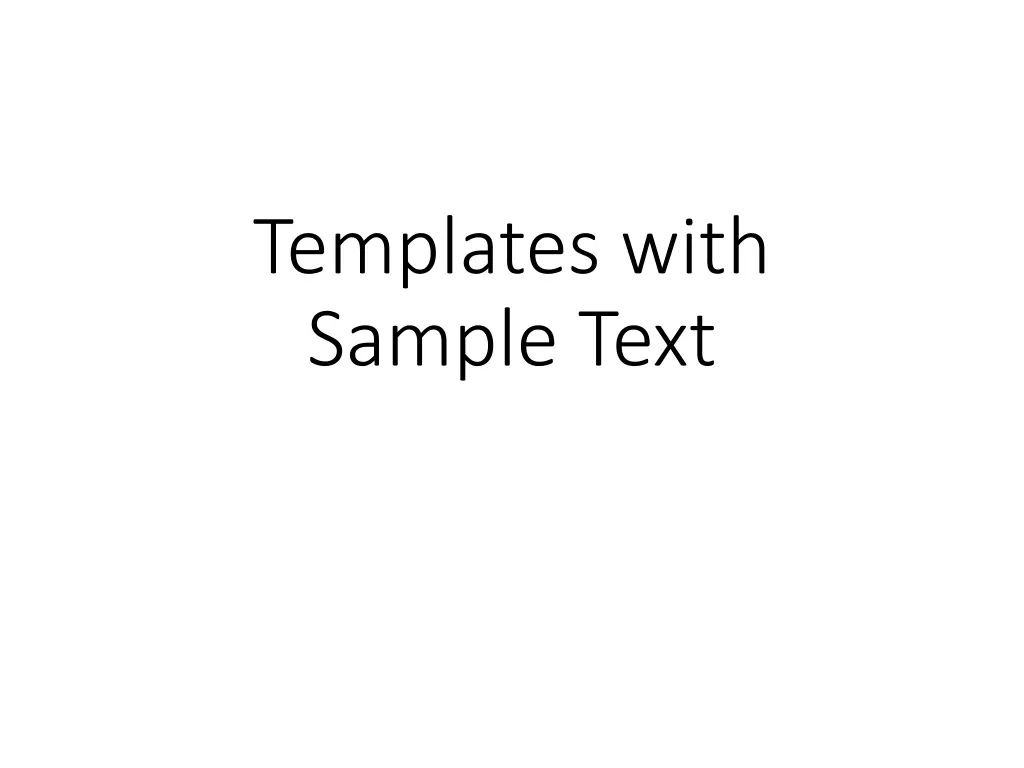 templates with sample text