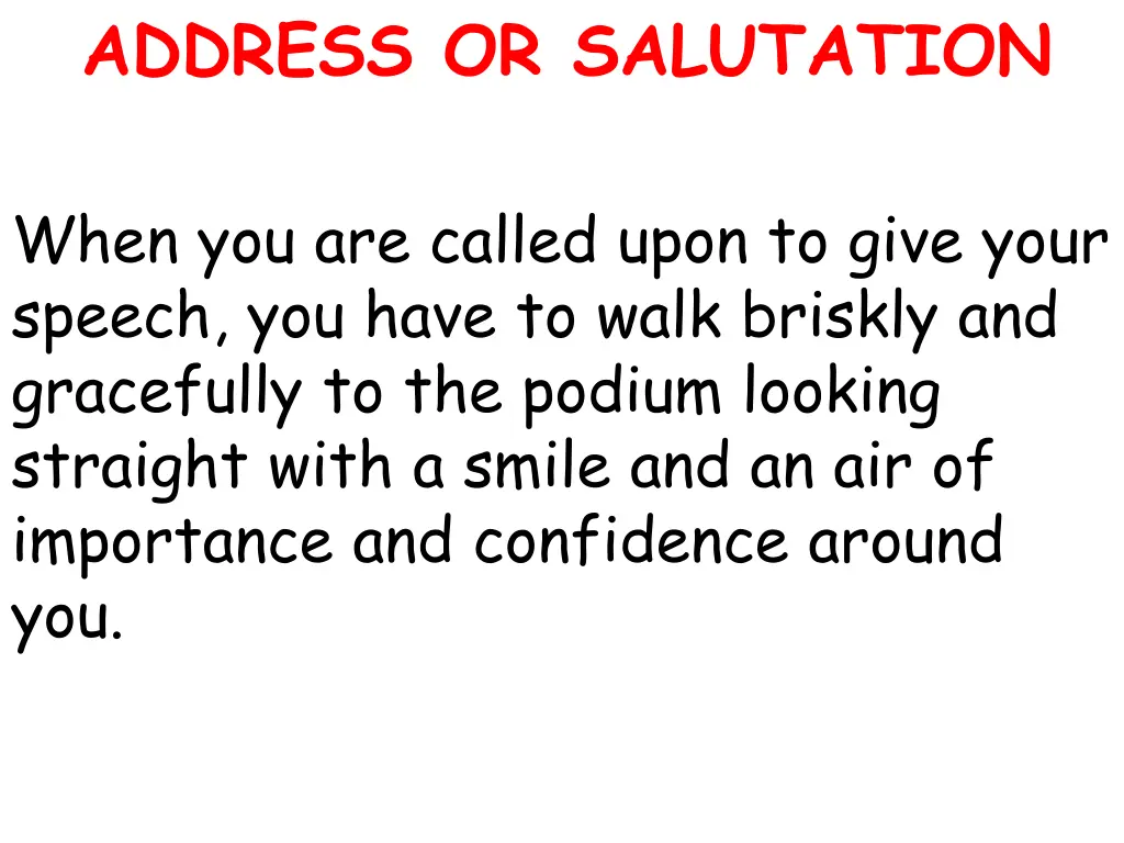 address or salutation