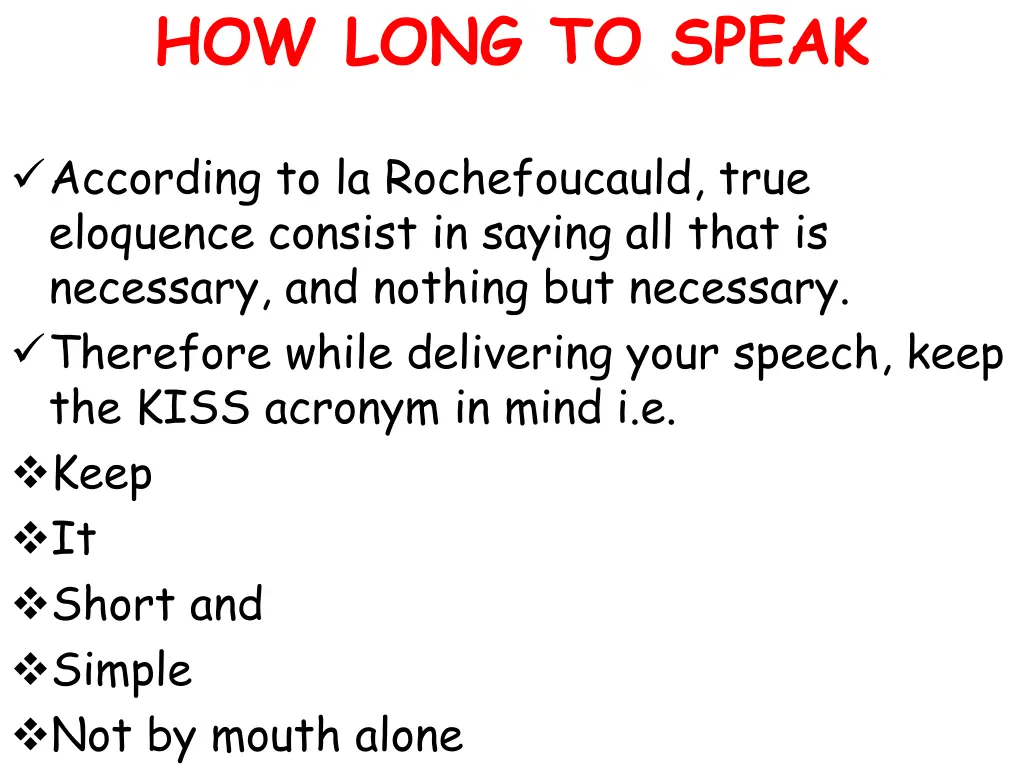 how long to speak