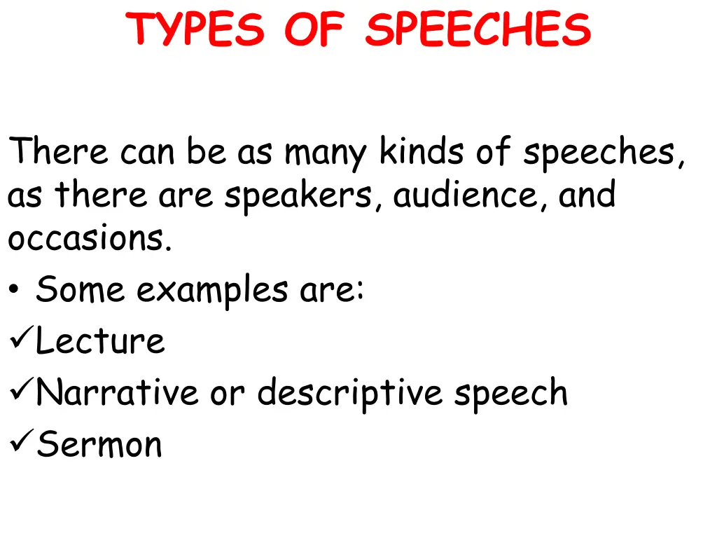 types of speeches