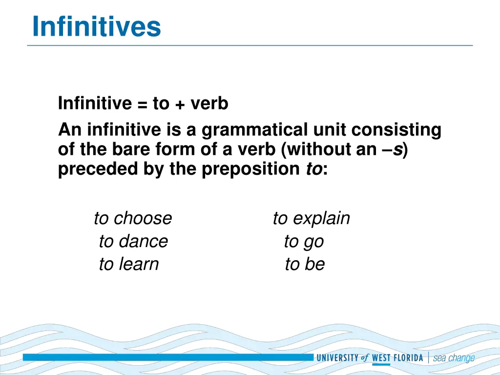 infinitives