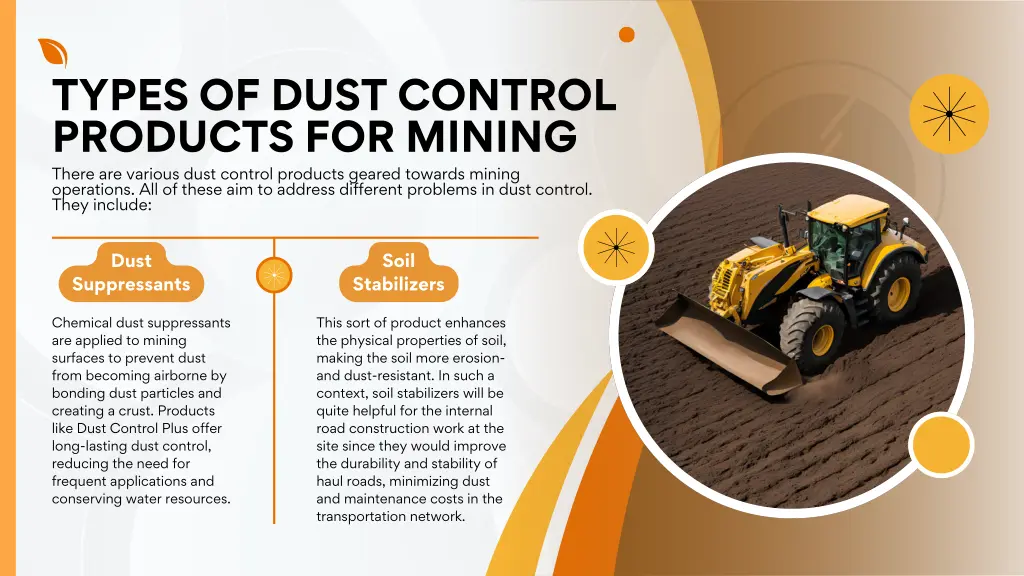 types of dust control products for mining there