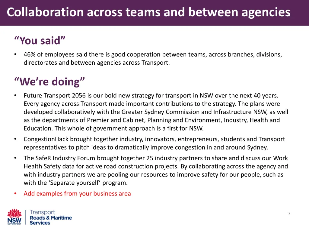 collaboration across teams and between agencies