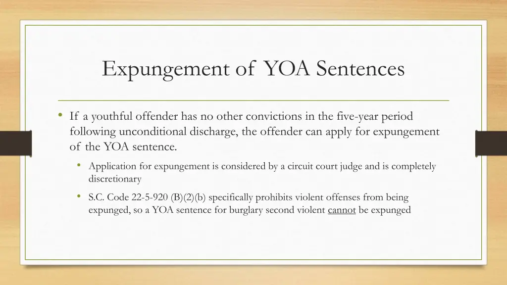 expungement of yoa sentences