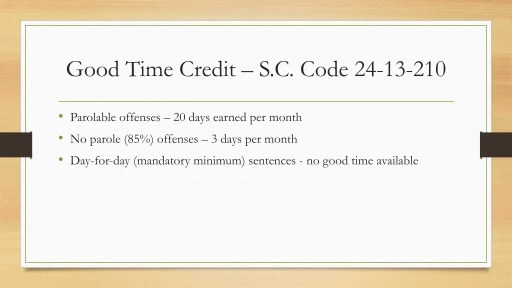 good time credit s c code 24 13 210