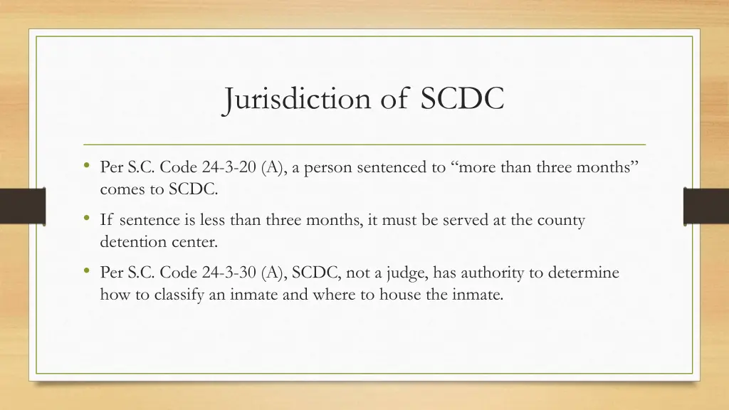 jurisdiction of scdc