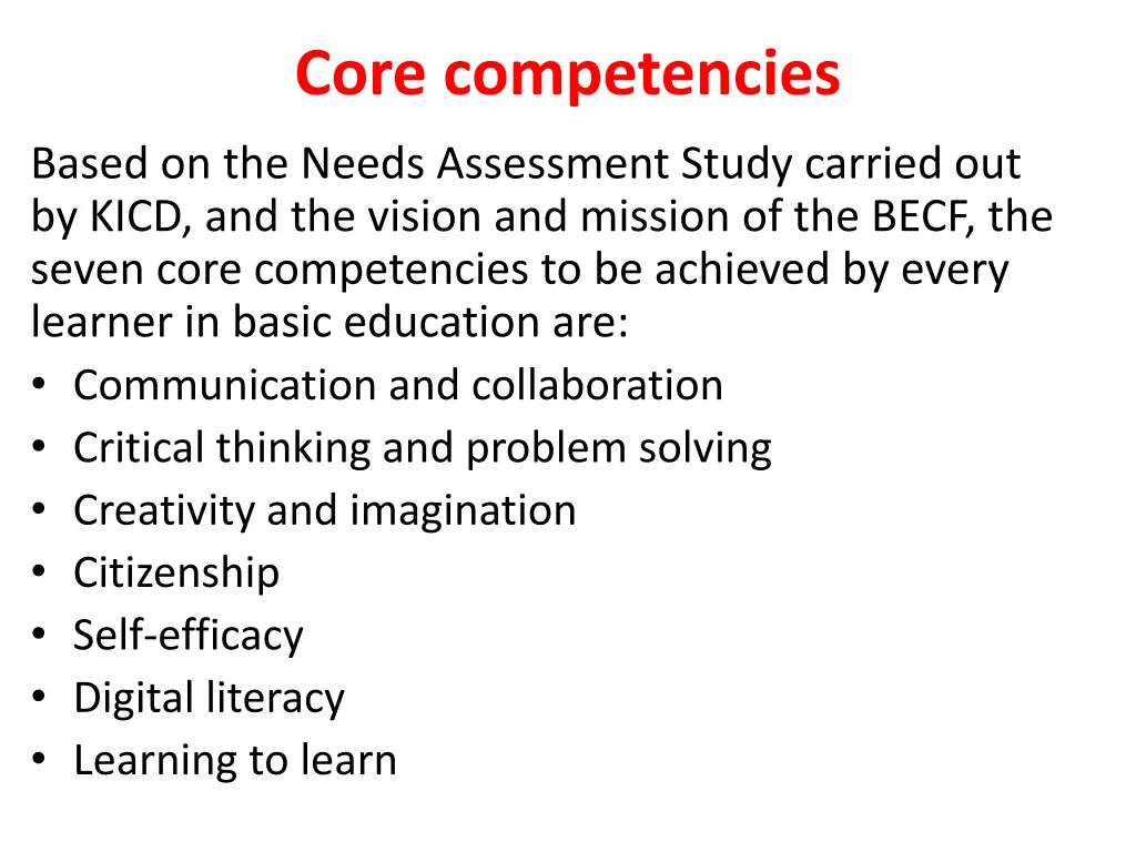 core competencies