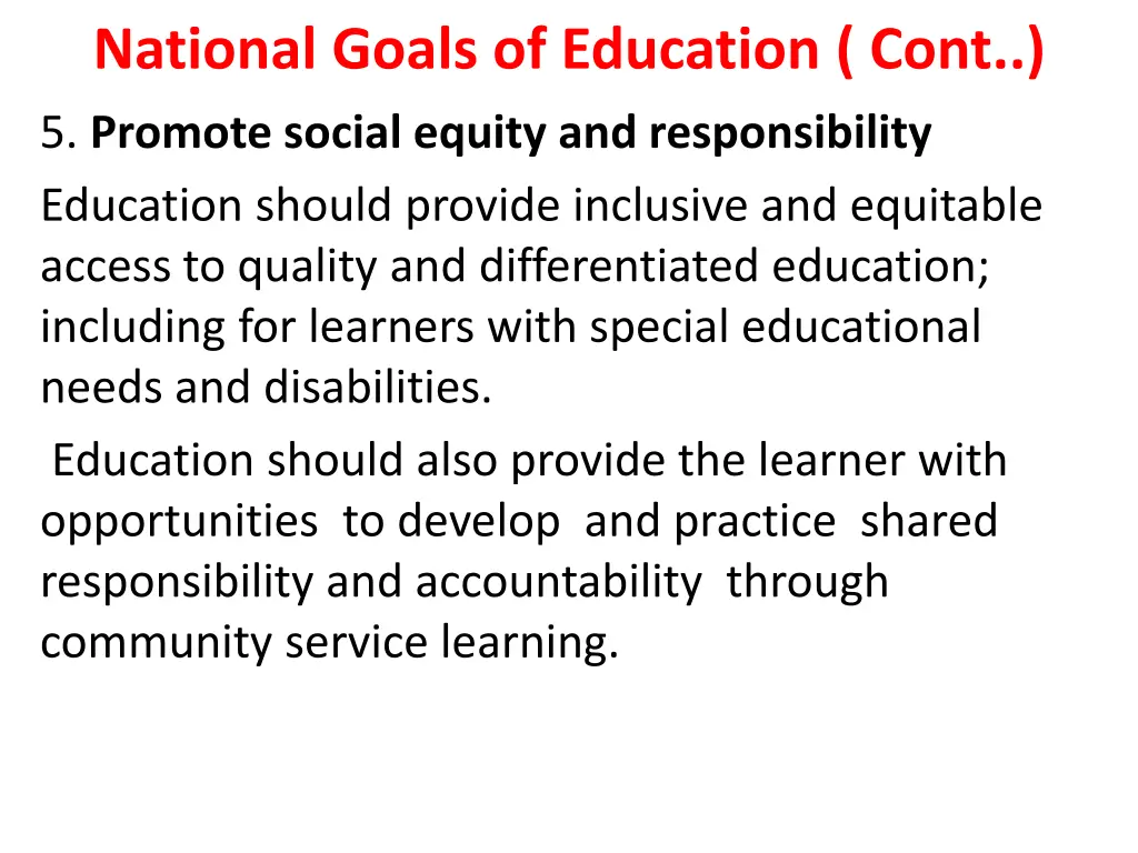 national goals of education cont 1