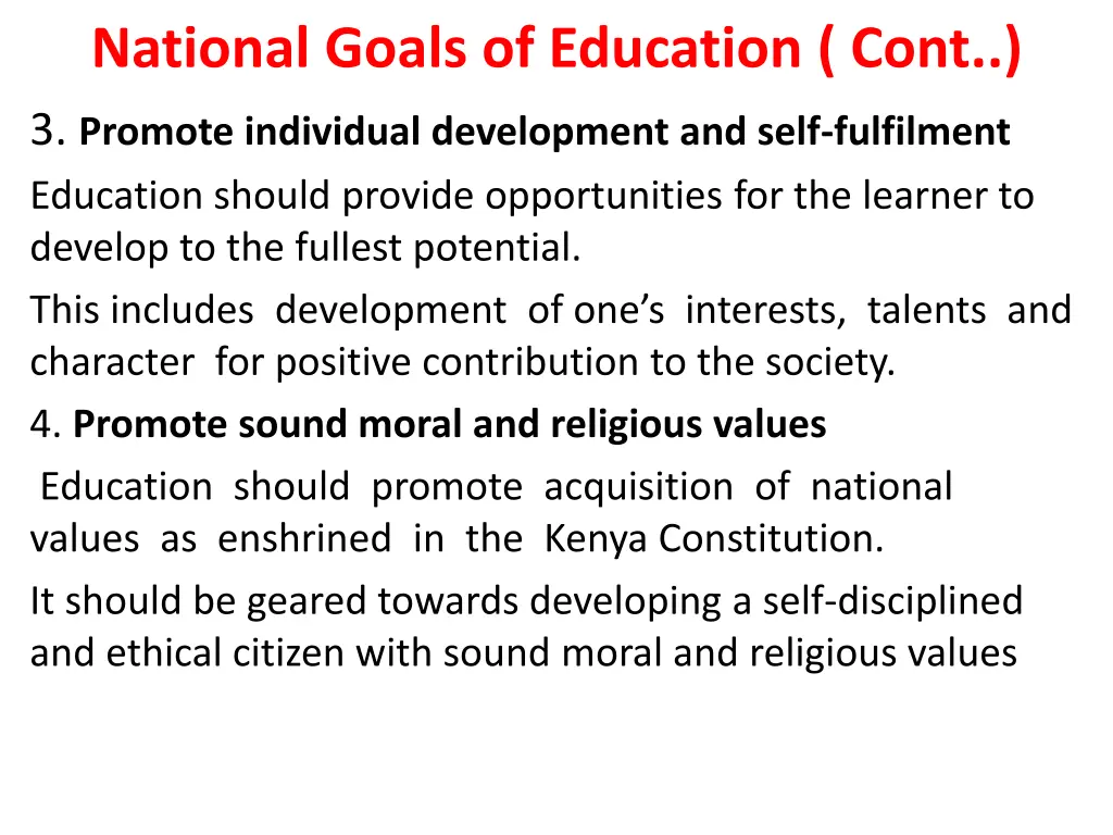 national goals of education cont