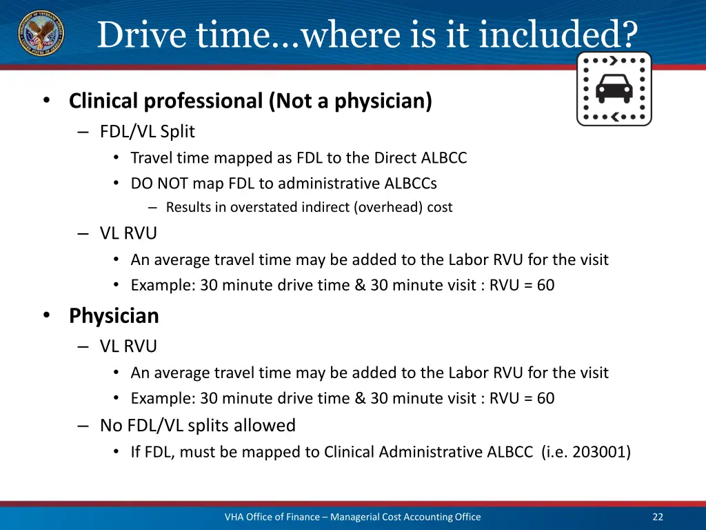 drive time where is it included