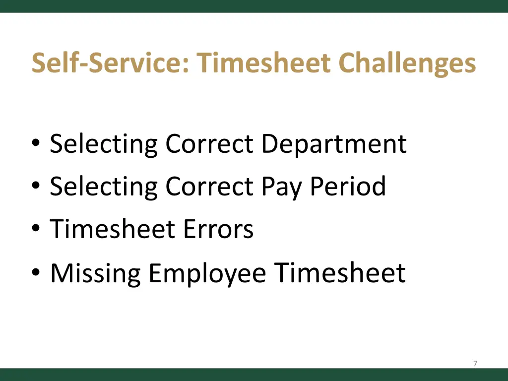 self service timesheet challenges