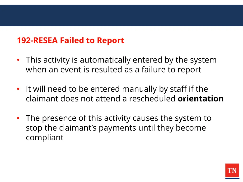 192 resea failed to report