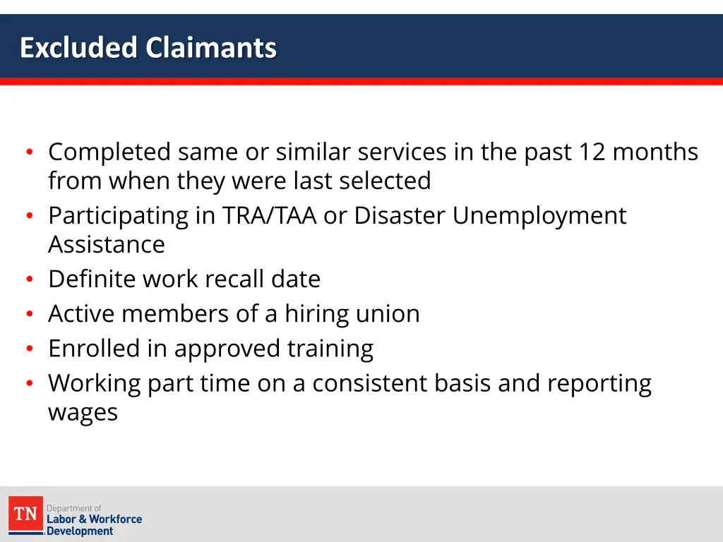 excluded claimants