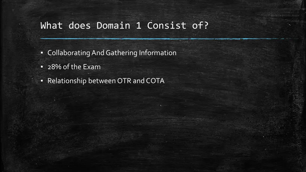 what does domain 1 consist of