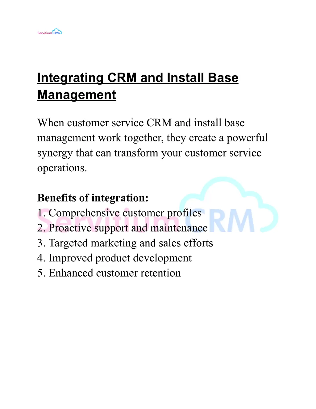 integrating crm and install base management