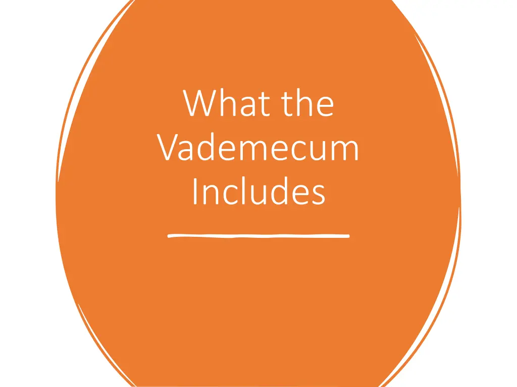 what the vademecum includes